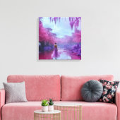 "Serene Forest Path - Poster van de Rust van de Na Canvas Afdruk (Insitu (Woonkamer))