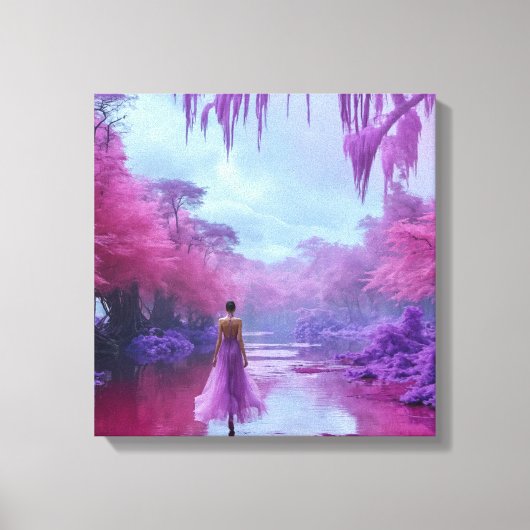"Serene Forest Path - Poster van de Rust van de Na Canvas Afdruk (Voorkant)