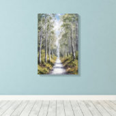 Serene Forest Path - rustige Natuur landschapskuns Canvas Afdruk (Insitu (Houten vloer))