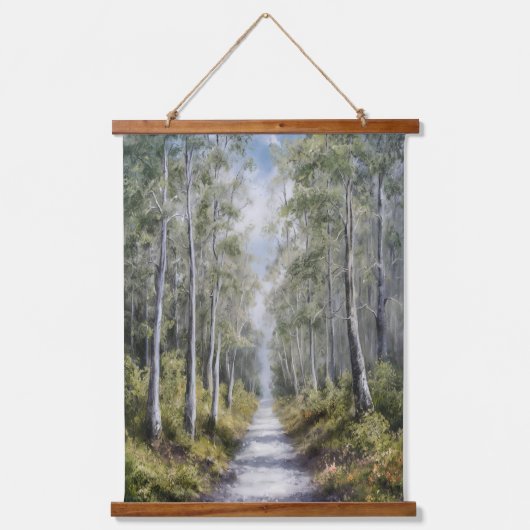 Serene Forest Path - rustige Natuur landschapskuns Hangend Wandkleed (Voorkant)