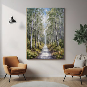 Serene Forest Path - rustige Natuur landschapskuns Poster