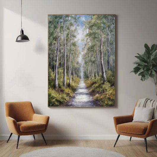 Serene Forest Path - rustige Natuur landschapskuns Poster