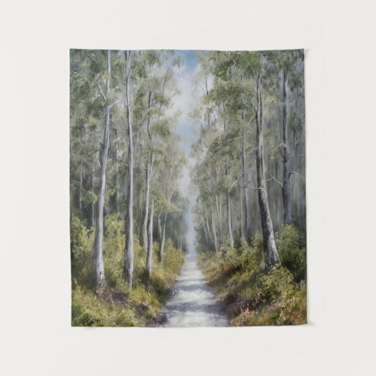 Serene Forest Path - rustige Natuur landschapskuns Wandkleed (Voorkant)