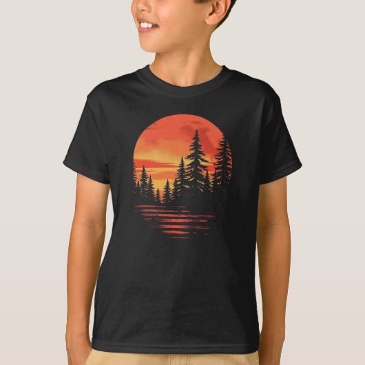 Serene Forest Sunset T-shirt (Voorkant)