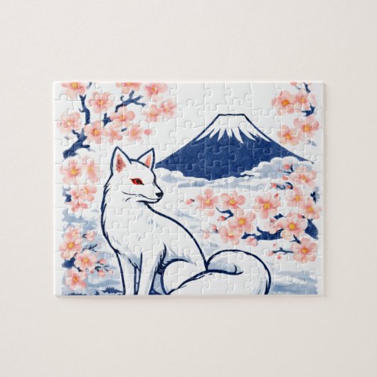 Serene Fox & Mount Fuji – Japanese Spring Legpuzzel (Horizontaal)