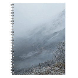 Serene Frosty Winter Alpine Spiral Notitieboek