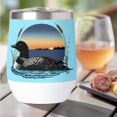 Serene Fuut Zonsondergang Blauwe Wilde Natuur Meer