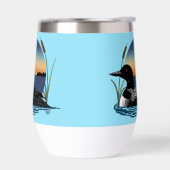 Serene Fuut Zonsondergang Blauwe Wilde Natuur Meer (Links)