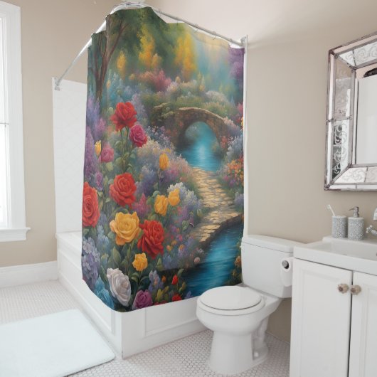 "Serene Garden Bridge" Douchegordijn (In situ)