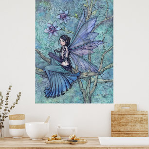 Serene Garden Fairy Fantasy Waterverf Kunst Poster