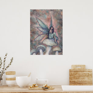 Serene Garden Fairy Fantasy Waterverf Kunst Poster
