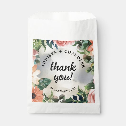 Serene Garden Krans: Pastel Floral Elegance Bedankzakje (Voorkant)