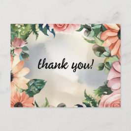 Serene Garden Krans: Pastel Floral Elegance Briefkaart