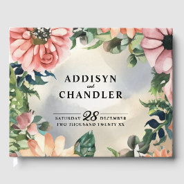 Serene Garden Krans: Pastel Floral Elegance Gastenboek