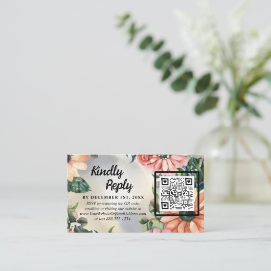 Serene Garden Krans: Pastel Floral Elegance Informatiekaartje (Staand voorkant)