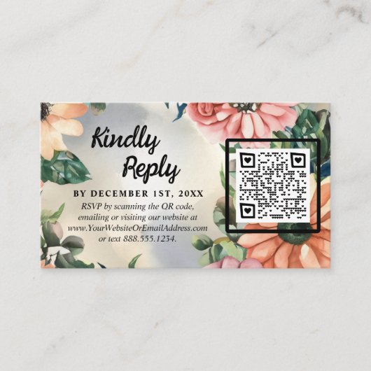 Serene Garden Krans: Pastel Floral Elegance Informatiekaartje (Voorkant)