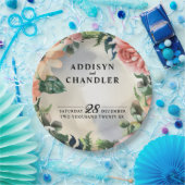 Serene Garden Krans: Pastel Floral Elegance Papieren Bordje (Feest)