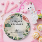 Serene Garden Krans: Pastel Floral Elegance Papieren Bordje (Feest)