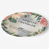 Serene Garden Krans: Pastel Floral Elegance Papieren Bordje (Gekanteld)