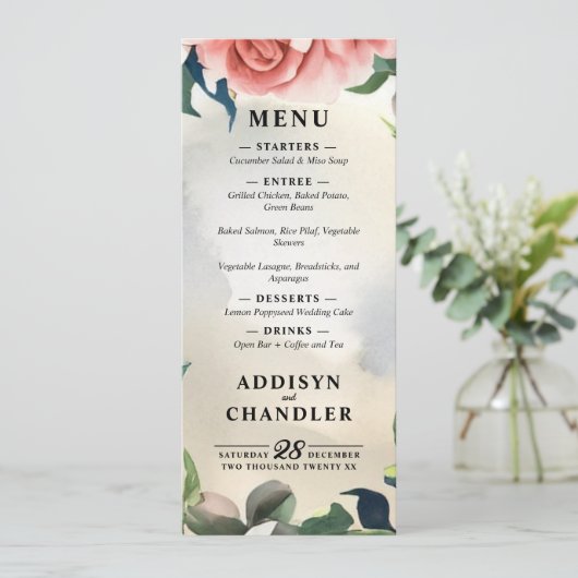 Serene Garden Krans: Pastel Floral Elegance Programmakaart (Staand voorkant)