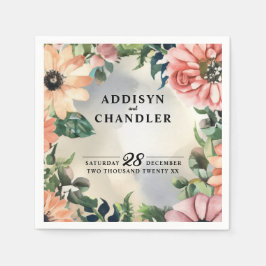 Serene Garden Krans: Pastel Floral Elegance Servet