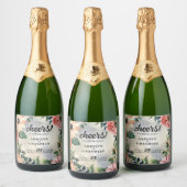 Serene Garden Krans: Pastel Floral Elegance Sparkling Wijnetiket (Flessen)