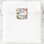 Serene Garden Krans: Pastel Floral Elegance Vierkante Sticker (Tas)