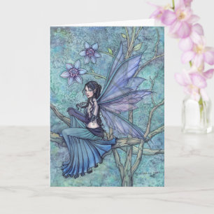 Serene Garden Waterverf Fairy Illustration Art Kaart