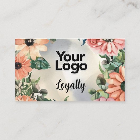 Serene Garden Wreath Pastel Floral Elegant Informatiekaartje (Achterkant)