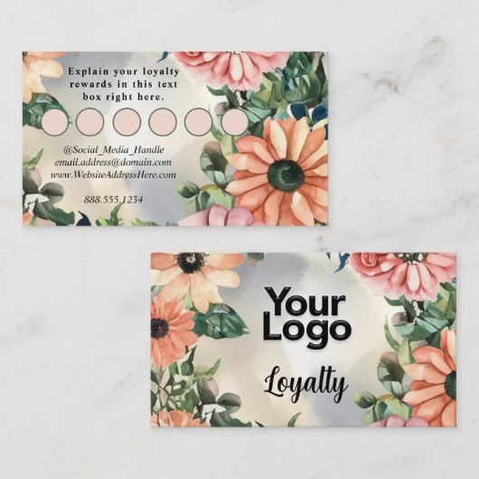Serene Garden Wreath Pastel Floral Elegant Informatiekaartje (Voorkant / Achterkant)