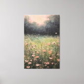 Serene gedempte wilde bloemen: zachte olieverfschi canvas afdruk (Voorkant)