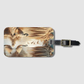 Serene Geesten: Twee Ganzen in Water Bagagelabel (Voorkant (horizontaal))