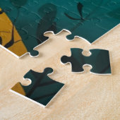 Serene Geometric Deer - Moderne Natuur kunstwerken Legpuzzel (Zijkant)