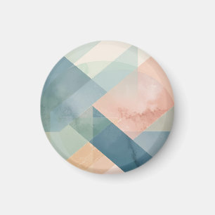 Serene Geometrie - Moderne Pastel Abstracte muurku Magneet