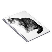 Serene Gestreepte Tabby Cat Ink Art Notitieboek (Rechterzijde)