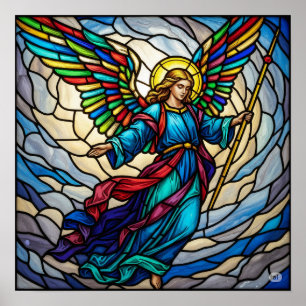 Serene Glas in lood Angel Art Design Poster