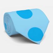 Serene Glow: lichtblauw en donkerblauw rond ontwer Stropdas (Opgerold)