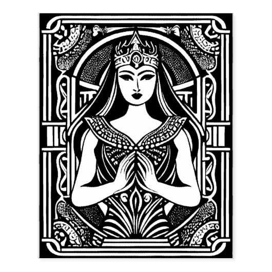 Serene Goddess Rubber Stamp Rubberstempel (Afrduk)