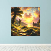 Serene Golden Sunset Canvas Afdruk (Insitu (Houten vloer))