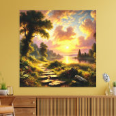 Serene Golden Sunset Canvas Afdruk (Insitu (Woonkamer))