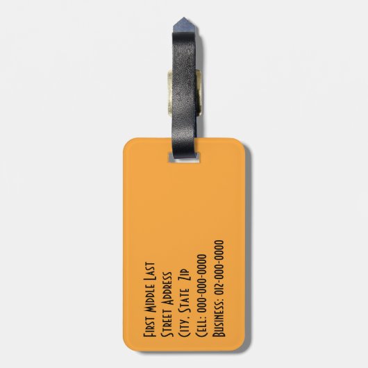 Serene Golden Sunset Hill Silhouette Custom Bagagelabel (Achterkant verticaal)