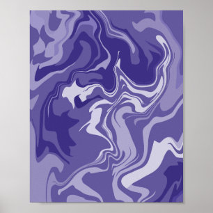 Serene golven van Paarse in Abstracte harmonie Poster