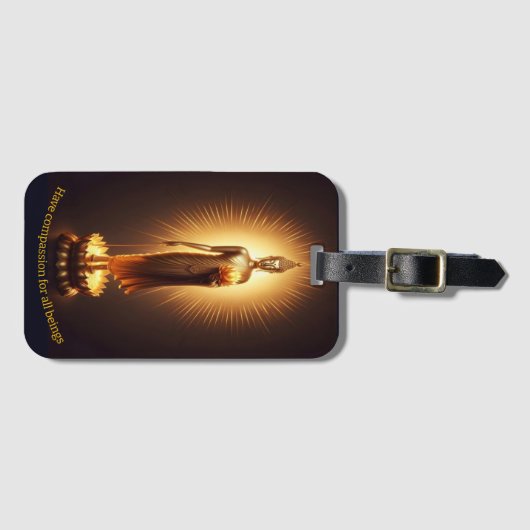 Serene Gouden Boeddha wijsheid, Bagagelabel (Voorkant (horizontaal))