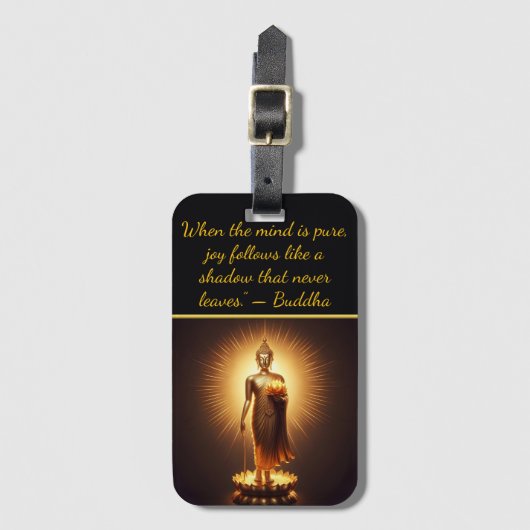 Serene Gouden Boeddha wijsheid, Bagagelabel (Voorkant (verticaal))
