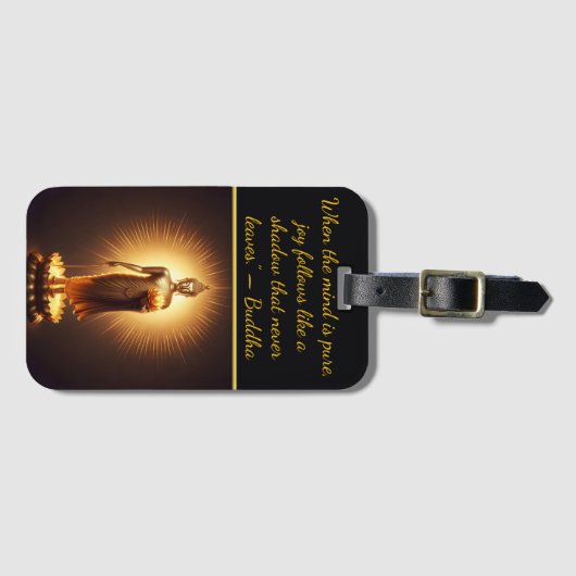 Serene Gouden Boeddha wijsheid, Bagagelabel (Voorkant (horizontaal))