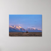 Serene Grand Teton Open Prairie Canvas Afdruk (Voorkant)