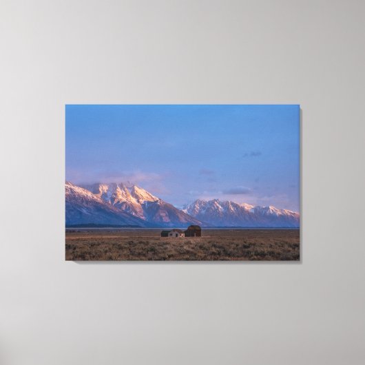 Serene Grand Teton Open Prairie Canvas Afdruk (Voorkant)