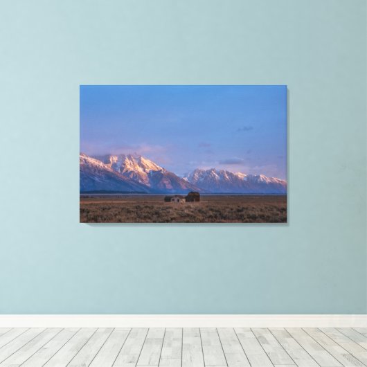 Serene Grand Teton Open Prairie Canvas Afdruk (Insitu (Houten vloer))