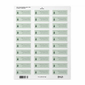 Serene Gray Conifer Tree Etiket (Full Sheet)