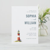 Serene Gray Watercolor Lighthouse Kaart (Staand voorkant)